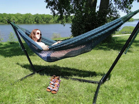 XL Thick Cord Mayan Hammock with Universal Stand