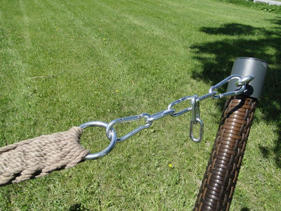 Deluxe Polyester Rope Hammock with Wicker Stand - Hammock Universe Canada