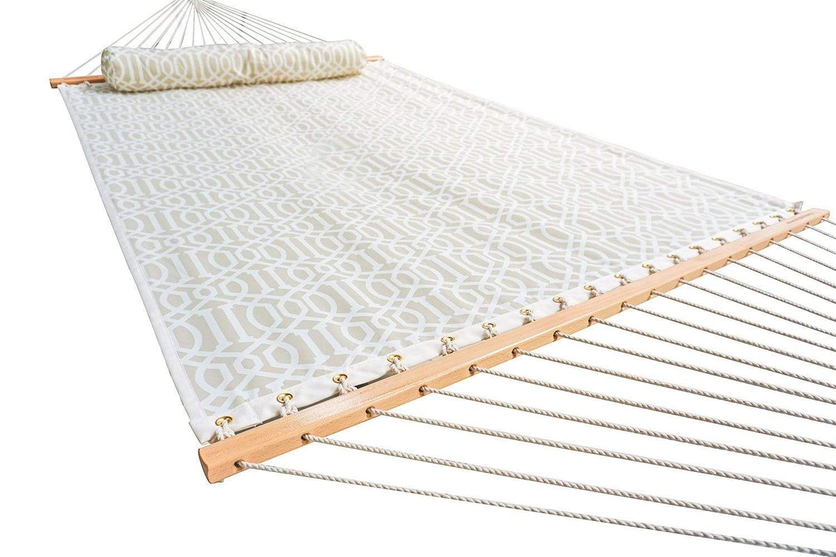 Hammock Universe Canada Single Layer Polyester Double Hammock with Matching Pillow - Quick Dry and 3-Beam Stand